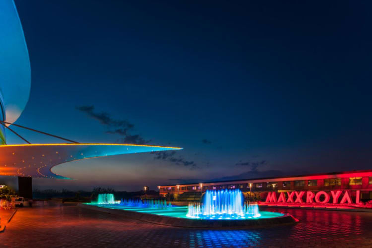 Entrance at night
